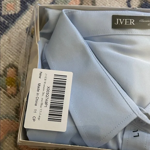 Women's Light Blue Button Down Shirt - Picture 2 of 5
